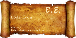 Bódi Édua névjegykártya